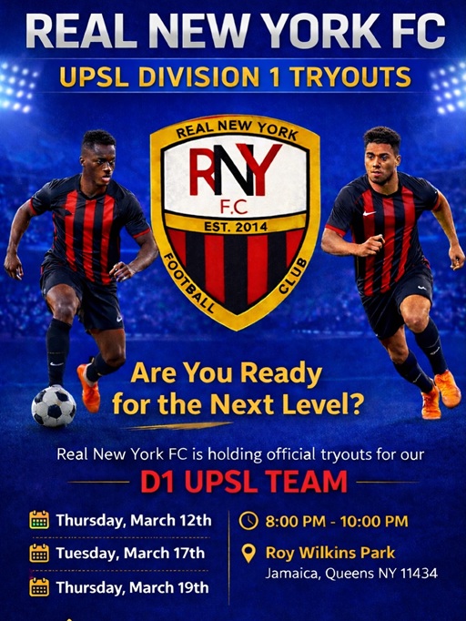 UPSL DIVISION 1 TRYOUTS - MAR.  2026